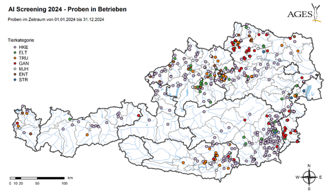 Lage der Betriebe auf Österreichkarte (Enlarges Image in Dialog Window)