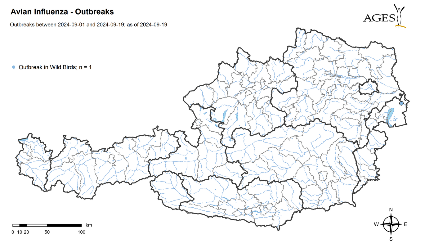 HPAI outbreaks since September 2024 (Enlarges Image in Dialog Window)